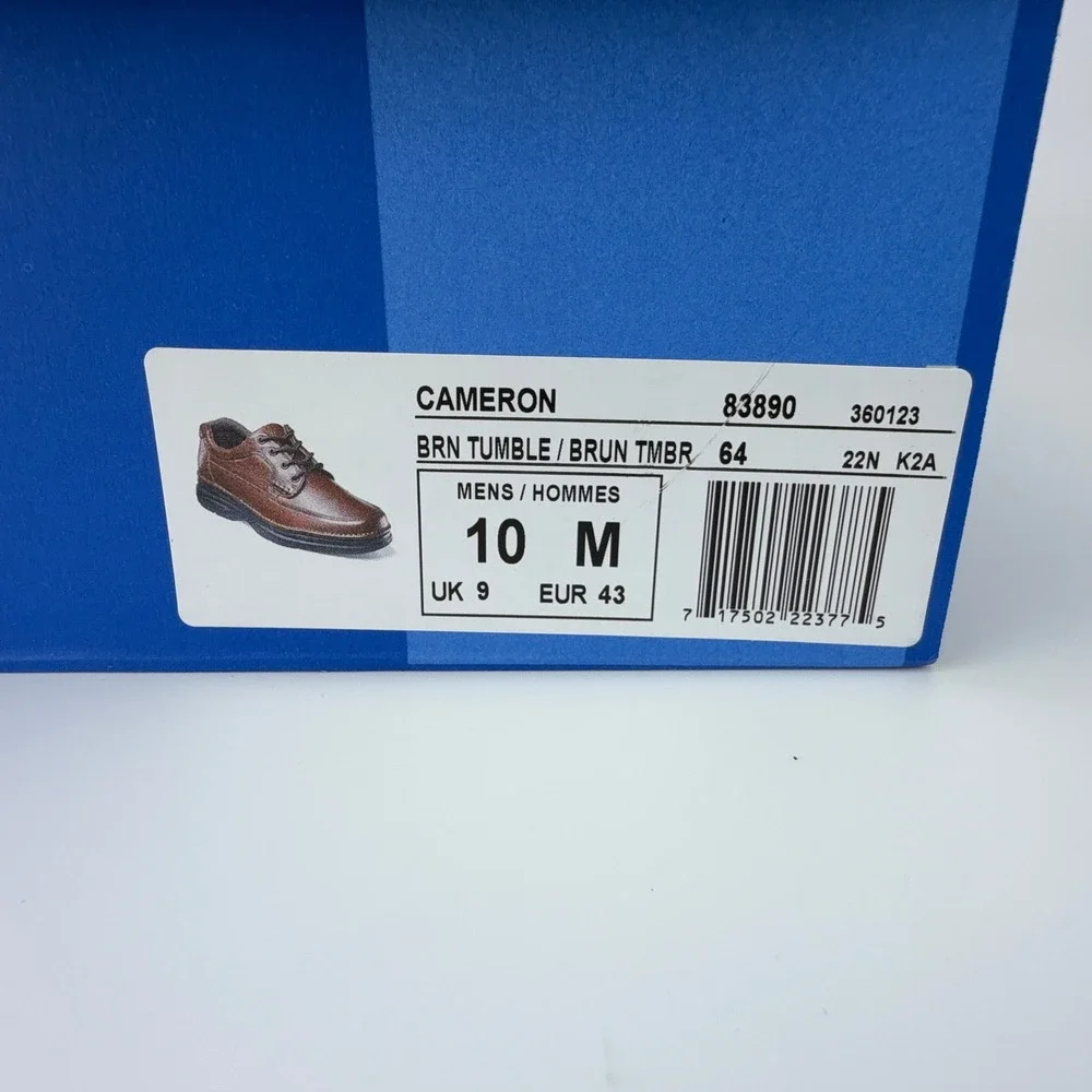 Nunn Bush Cameron‎ Brown Tumble Leather Comfort Gel Oxford Shoes Mens 10M NIB